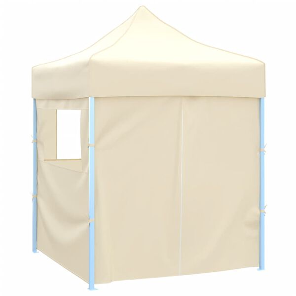 vidaXL Tenda dobr&aacute;vel profissional festas 4 paredes 2x2 m a&ccedil;o creme
