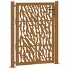 vidaXL Port&atilde;o de jardim 100x125 cm em a&ccedil;o intemperizado com design de tra&ccedil;os