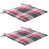 vidaXL Cadeiras de jardim c/ almofadões 2 pcs madeira de teca maciça