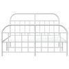 vidaXL Estrutura de cama com cabeceira e p&eacute;s 160x200 cm metal branco
