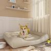 vidaXL Cama para c&atilde;es 120x100x27 cm couro artificial bege