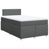 vidaXL Cama com molas/colch&atilde;o 120x200 cm tecido cinzento-escuro