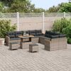 vidaXL Conjunto de Sof&aacute; de Jardim 13 pcs Cinzeto vime PE