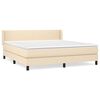 vidaXL Cama com molas/colch&atilde;o 160x200 cm tecido cor creme