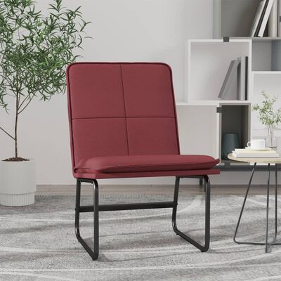 vidaXL Cadeira lounge 54x75x76 cm couro artificial vermelho tinto