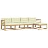 vidaXL Conjunto de Sof&aacute;s para Exterior 4 unid. Branco e Creme