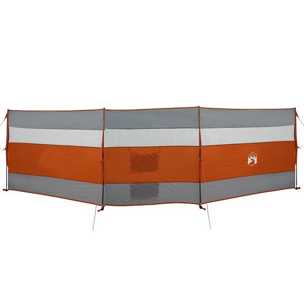 vidaXL Corta-vento de campismo 508x130 cm impermeável cinza/laranja
