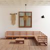 vidaXL 9 pcs conjunto lounge de jardim pinho s&oacute;lido castanho mel