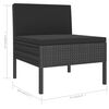 vidaXL 6 pcs conjunto lounge de jardim c/ almofad&otilde;es vime PE preto