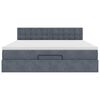 vidaXL Estrutura de cama otomana com colch&atilde;o 180x200cm cinzento escuro