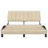 vidaXL Estrutura de cama sem colch&atilde;o Hanko 140x200 cm tecido cor creme