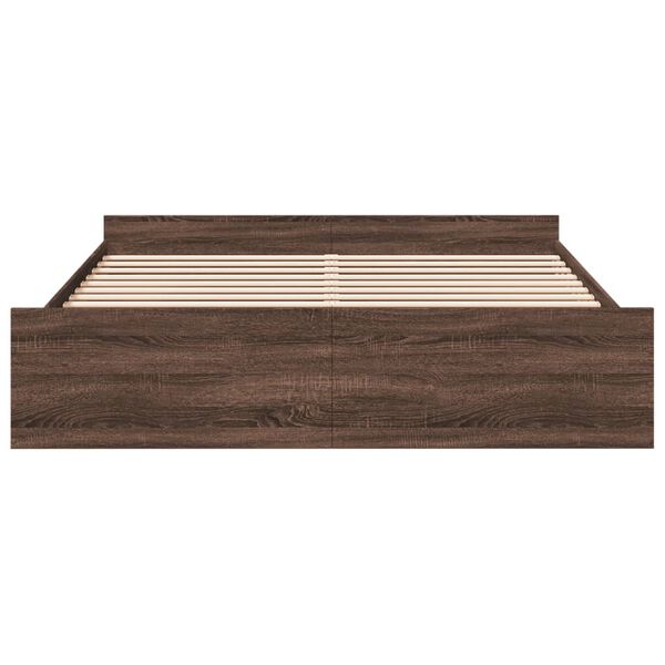 vidaXL Estrutura cama c/ gavetas derivados madeira carvalho castanho