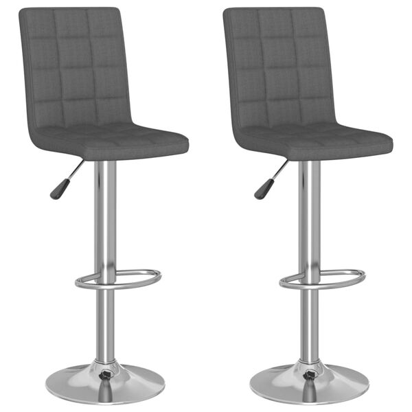 vidaXL Bancos de bar 2 pcs tecido cinzento-escuro
