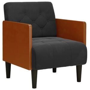 vidaXL Poltrona com apoio de bra&ccedil;os 55 cm veludo preto
