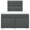 vidaXL Cama boxspring com colch&atilde;o 120x190 cm tecido cinzento-escuro