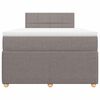vidaXL Cama boxspring c/ colch&atilde;o 120x190cm tecido castanho-acinzentado