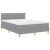vidaXL Cama box spring com colch&atilde;o Cinzento-claro 160 x 200 cm tecido