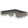 vidaXL 12 pcs conjunto lounge de jardim c/ almofad&otilde;es vime PE cinzento