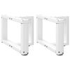 vidaXL P&eacute;s para mesa de centro em forma de T, 2 pe&ccedil;as, branco, 50x25x(30-31) cm, a&ccedil;o