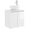 vidaXL Vaidade com Pia Suspensa Branco Brilhante 49,5 x 41 x 64,5 cm