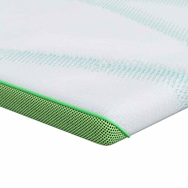 vidaXL Topper de Colch&atilde;o Branco e Verde 180 x 200 cm Tecido Jacquard