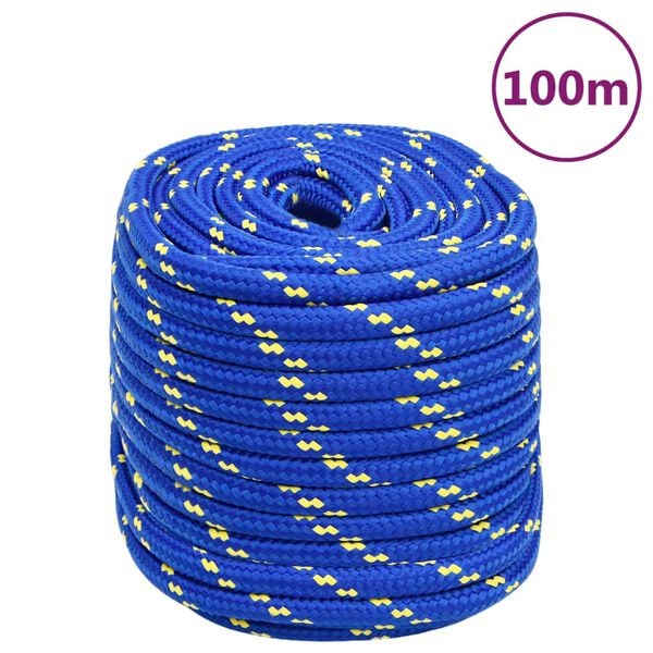 vidaXL Corda de barco 16 mm 100 m polipropileno azul
