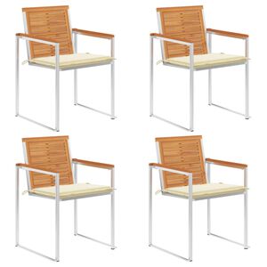 vidaXL Cadeiras de jardim c/ almofad&otilde;es 4 pcs madeira de ac&aacute;cia maci&ccedil;a