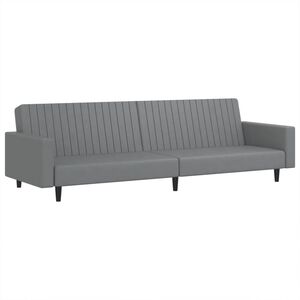 vidaXL Sof&aacute;-cama de 2 lugares couro artificial cinzento
