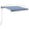 vidaXL Toldo retr&aacute;til manual com LED 300x250 cm azul e branco