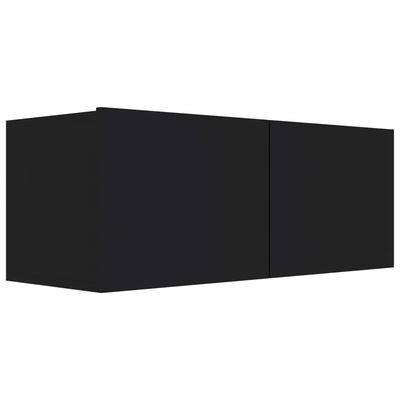 vidaXL Móvel de TV 80x30x30 cm contraplacado preto