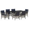 vidaXL Conjunto de Jantar para Jardim 7 unid. Cinza e Preto Vime