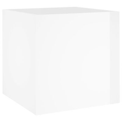 vidaXL Vaso/floreira 40x40x40 cm madeira processada branco brilhante