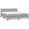vidaXL Cama com molas/colch&atilde;o 160x200 cm tecido cinzento-claro