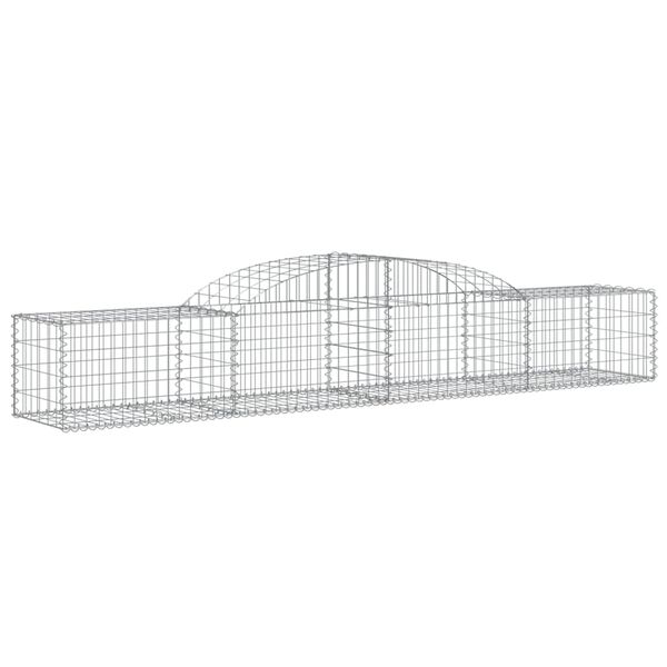 vidaXL Cestos gabi&atilde;o arqueados 15pcs 300x50x40/60 cm ferro galvanizado