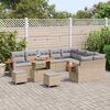 vidaXL Conjunto de Sof&aacute; de Jardim com almofada Bege Rattan Sint&eacute;tico