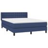 vidaXL Cama com molas/colch&atilde;o 140x190 cm tecido azul