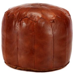 vidaXL Pufe 40x35 cm couro de cabra genu&iacute;no bronze