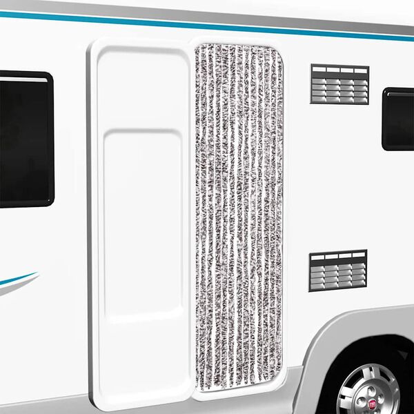 vidaXL Cortina anti-insetos 56x200 cm chenille castanho e bege