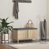 vidaXL Banco de Hall com almofada Carvalho Sonoma 60 x 38 x 46 cm