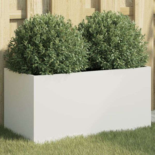 vidaXL Vaso/floreira 62x30x29 cm a&ccedil;o branco