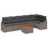vidaXL Conjunto de Sof&aacute; de Jardim com almofada 7 pcs Cinzeto vime PE