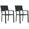 vidaXL Cadeiras jardim 2 pcs PEAD aspeto madeira preto