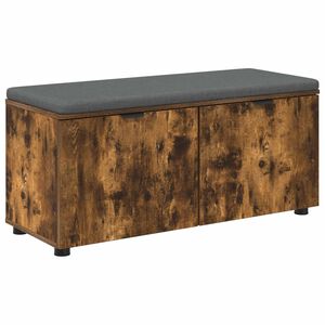 vidaXL Banco de Hall com almofada Carvalho Fumado 100 x 38 x 46 cm