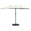 vidaXL Guarda-sol de Jardim Areia 385 x 209 x 244 cm Poli&eacute;ster e A&ccedil;o