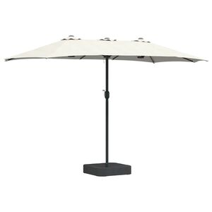 vidaXL Guarda-sol de Jardim Areia 385 x 209 x 244 cm Poli&eacute;ster e A&ccedil;o