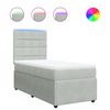 vidaXL Cama com molas/colch&atilde;o 80x200 cm veludo cinza-claro