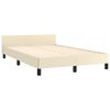vidaXL Estrutura de cama c/ cabeceira couro artificial 120x200cm creme