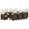 vidaXL Conjunto de Jantar para Jardim 9 pcs Castanho Rattan Sint&eacute;tico