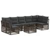 vidaXL Conjunto de Sof&aacute; de Jardim 8 pcs Cinzento vime PE
