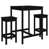 vidaXL 3 pcs conjunto de bar para jardim pinho maci&ccedil;o preto